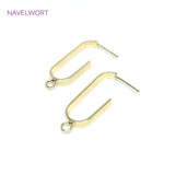 Rectangle Shape Stud Earrings 925 Sterling Silver Post Earrings for Women