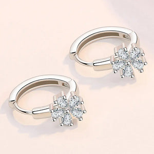 S925 Flower Zircon Earrings, Charm Party Gift