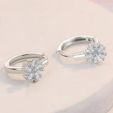S925 Flower Zircon Earrings, Charm Party Gift
