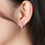 S925 Flower Zircon Earrings, Charm Party Gift