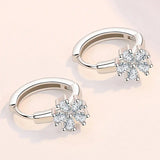 S925 Flower Zircon Earrings, Charm Party Gift