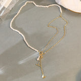 S925 Silver Freshwater Pearl Necklace Double Layer Clavicle Necklaces