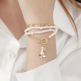 S925 Silver Freshwater Pearl Necklace Double Layer Clavicle Necklaces