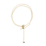 S925 Silver Freshwater Pearl Necklace Double Layer Clavicle Necklaces