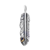 S925 Silver Feather Tag Pendant for Men and Women