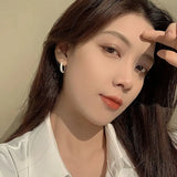 S925 Star River Ear Buckle Earrings Sparkling Women's Small Feel Versatile