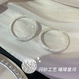 S925 Star River Ear Buckle Earrings Sparkling Women's Small Feel Versatile