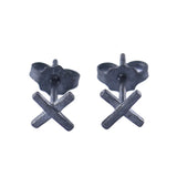 S925 Silver X Stud Earrings Cross Minimalist Ear Accessories