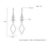 S925 Zircon 55MM Long Diamond Earrings for Women