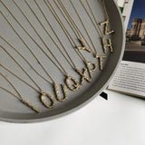S925 Sterling Silver Big Hammered Stackable Pendant Name Necklace