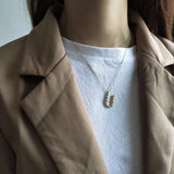 S925 Sterling Silver Big Hammered Stackable Pendant Name Necklace