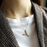 S925 Sterling Silver Big Hammered Stackable Pendant Name Necklace