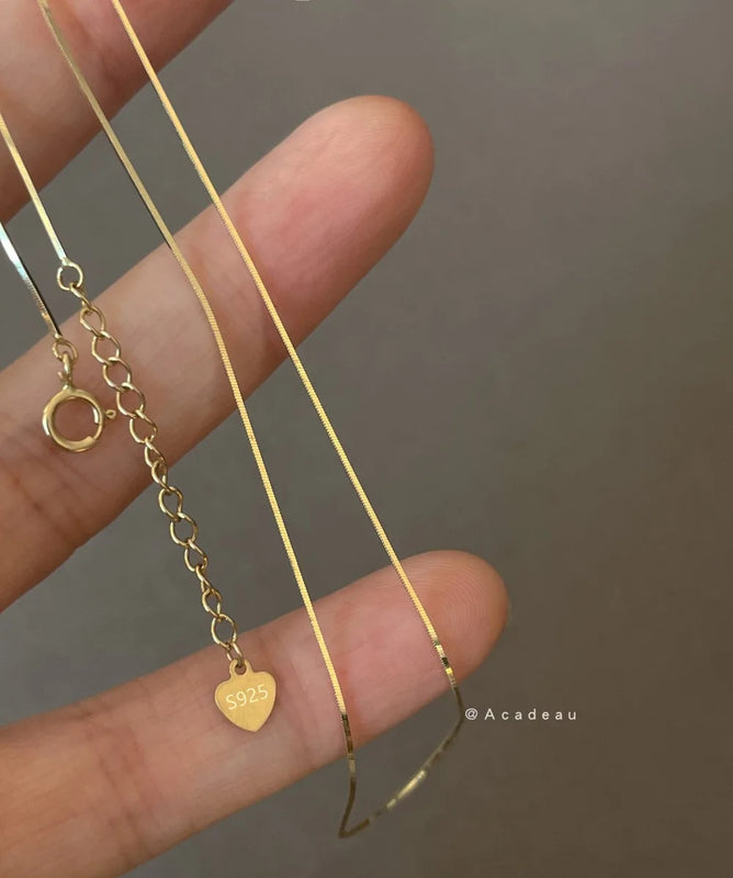 925 Silver Nude Necklace Soft Snake Bone Chain Short Clavicle Chain