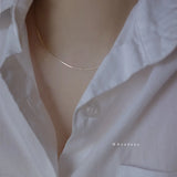 925 Silver Nude Necklace Soft Snake Bone Chain Short Clavicle Chain
