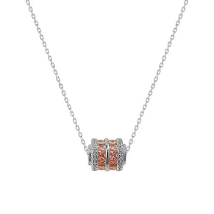 925 Silver O Chain with CZ Charm Necklace