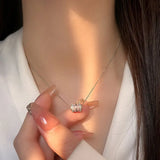 925 Silver O Chain with CZ Charm Necklace
