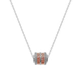 925 Silver O Chain with CZ Charm Necklace