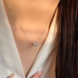 925 Silver O Chain with CZ Charm Necklace