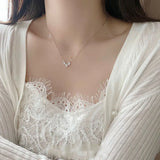 Sterling Silver O Chain Necklace with 3 Cubic Zirconia Stars