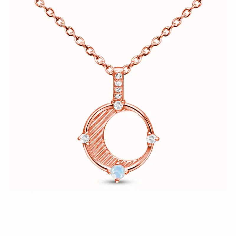 S925 Sterling Silver Moonstone Pendant Necklace