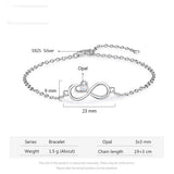 S925 Opal Crystal Stone Bracelet For Women