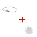 S925 Sterling Silver Asymmetric Star Clasp Snake Chain Bracelet