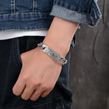 S925 Ethnic Style Gluttonous Bracelet Men Retro Trend Bangle