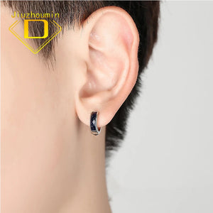 925 Silver Starry Stone Earrings Men Hip Hop Unique Gift Boys