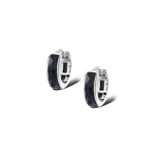 925 Silver Starry Stone Earrings Men Hip Hop Unique Gift Boys