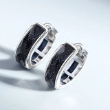 925 Silver Starry Stone Earrings Men Hip Hop Unique Gift Boys