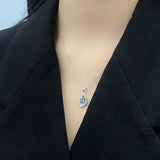 S925 Sterling Silver Necklace Earrings Pendant Two-Piece Set
