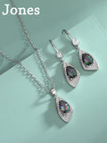 S925 Sterling Silver Necklace Earrings Pendant Two-Piece Set