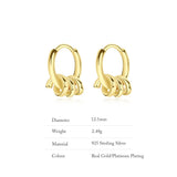 S925 Sterling Silver Spiral Circle Earrings Unique Style Jewelry
