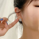 S925 Flower Moissanite Earrings Women's Jewelry Couples Christmas Gift