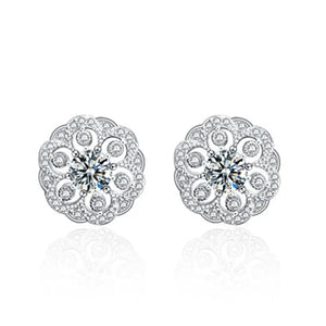 S925 Flower Moissanite Earrings Women's Jewelry Couples Christmas Gift