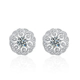 S925 Flower Moissanite Earrings Women's Jewelry Couples Christmas Gift