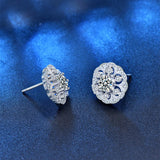S925 Flower Moissanite Earrings Women's Jewelry Couples Christmas Gift