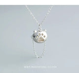 S925 Silver Clavicle Chain Necklace Glasses Cat Necklace