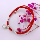 S925 Sterling Silver PIXIU Lucky Red Rope Bracelet Bangle Wax String Amulet
