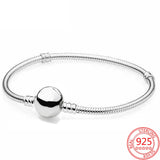 S925 Sterling Silver Castle Round Buckle Bracelet DIY