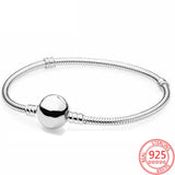 S925 Sterling Silver Castle Round Buckle Bracelet DIY