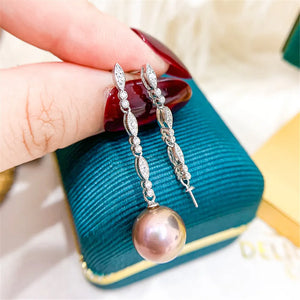 S925 Silver Pearl Beads Stud Earrings Setting for DIY Jewelry Making