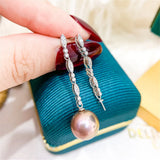 S925 Silver Pearl Beads Stud Earrings Setting for DIY Jewelry Making