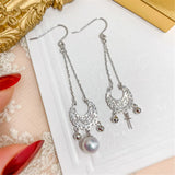 S925 Sterling Silver Stud Earrings Base for Pearl Beads DIY Jewelry Making