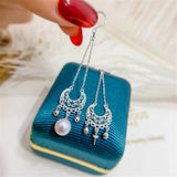 S925 Sterling Silver Stud Earrings Base for Pearl Beads DIY Jewelry Making