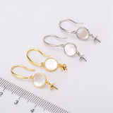 S925 Silver Pearl Beads Stud Earrings Base for DIY Jewelry Making