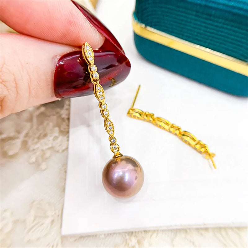S925 Silver Pearl Beads Stud Earrings Setting for DIY Jewelry Making