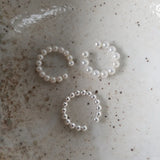 S925 Sterling Silver Pearl Ear Clip Bead Circle Female Jewelry