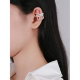S925 Sterling Silver Pearl Ear Clip Bead Circle Female Jewelry