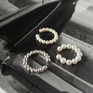 S925 Sterling Silver Pearl Ear Clip Bead Circle Female Jewelry